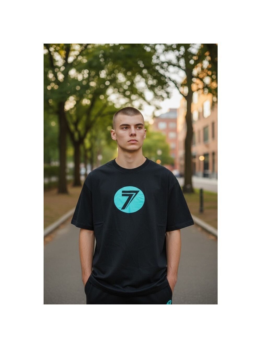 Seven Dot Raving Short Sleeve Tee XXL Black Teal NWT